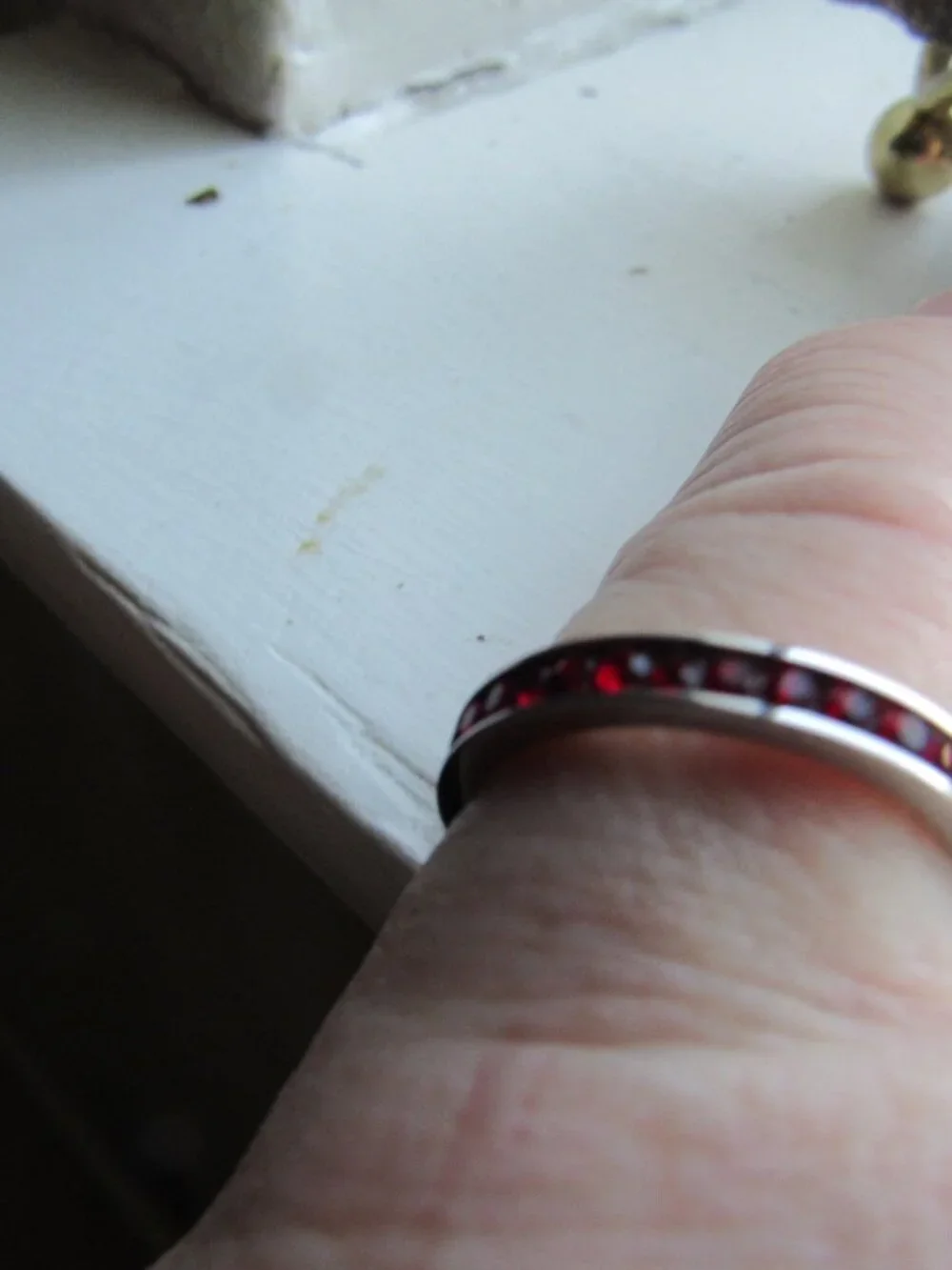 Garnet Band Ring 7.75